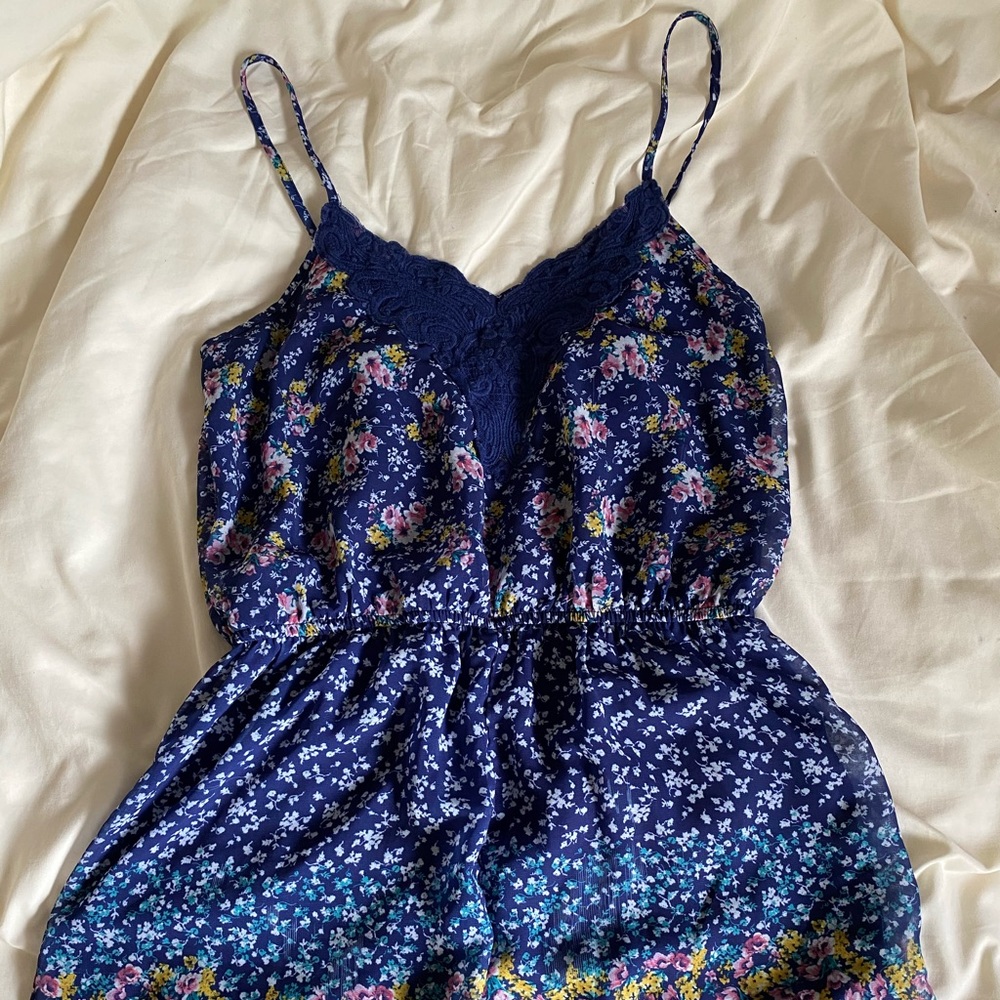Blue floral romper!